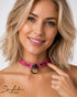 YOU Personalisiertes Halsband mit O-Ring und Wunschtext, individuell erstellt. Verschiedene Farben, italienisches Premium Vacchetta Leder