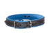 SiaLinda: Lederhalsband blau-schwarz mit O-Ring, Elchleder, 2 cm, zwei Längen