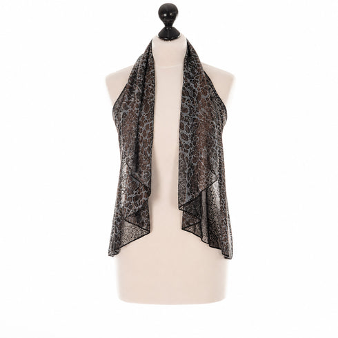 SiaLinda: Bolero Nuria Onza, Leo-Muster mit Silber, transparent, Designerstoff