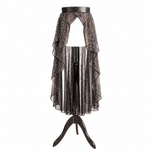 SiaLinda: O-Rock Onza, Leo-Muster mit Silber, transparent, Designerstoff, asymmetrisch