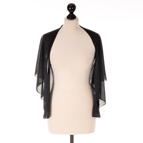 Nuria Bolero Metallic Schwarz, Jersey mit Lurex, flexibles Top für Korsetts | SiaLinda - SiaLinda.com