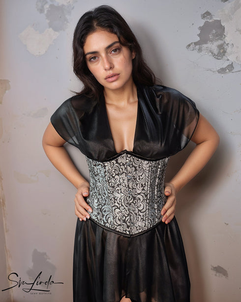 Nuria Sonderedition Leoni, schwarz, Designerstoff aus Korea mit dezentem Leo - Muster - SiaLinda.com