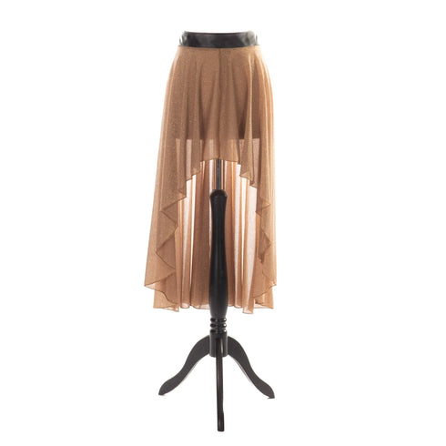 Rock Metallic Gold - Asymmetrischer Goldrock aus Lurex - Jersey | Röcke | SiaLinda - SiaLinda.com