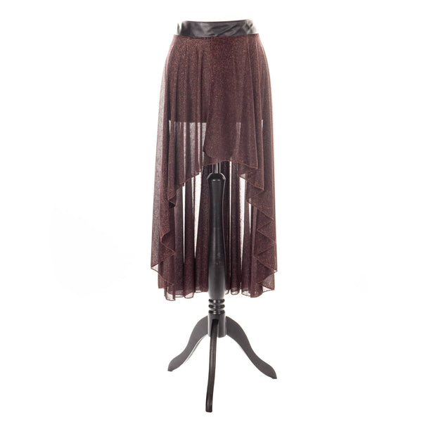 Rock Metallic Kupfer - Asymmetrischer Rock aus Lurex - Jersey | Röcke | SiaLinda - SiaLinda.com