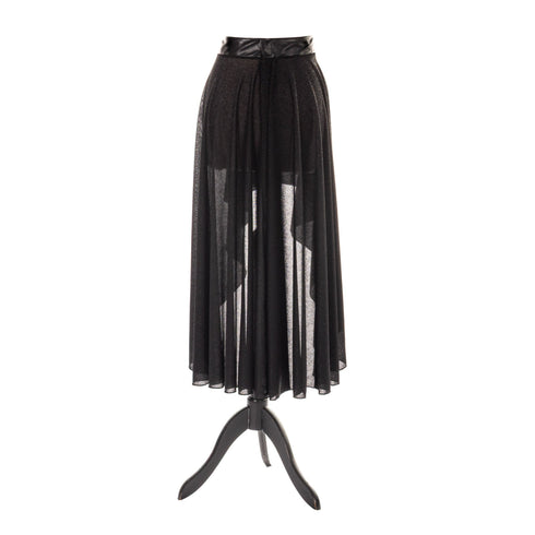 Rock Metallic Schwarz - Asymmetrischer Fetischrock aus Lurex - Jersey | Röcke | SiaLinda - SiaLinda.com