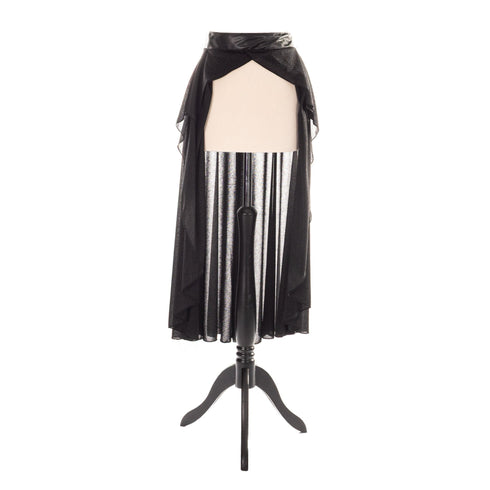 Rock Metallic Schwarz - Asymmetrischer Fetischrock aus Lurex - Jersey | Röcke | SiaLinda - SiaLinda.com