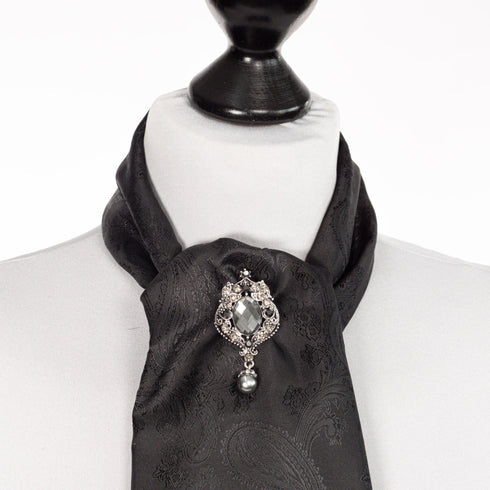 SiaLinda: Bindar Schal Krawatte schwarz, Halsschmuck, Cabochon, Augenbinde - SiaLinda.com