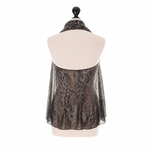 SiaLinda: Bolero Nuria Onza, Leo-Muster mit Silber, transparent, Designerstoff - SiaLinda.com