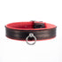SiaLinda: Breites Lederhalsband Elchleder, schwarz-rot, 30 mm, solo oder mit O-Ring - SiaLinda.com