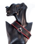 SiaLinda: Breites Lederhalsband Elchleder, schwarz-rot, 30 mm, solo oder mit O-Ring - SiaLinda.com