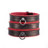 SiaLinda: Breites Lederhalsband Elchleder, schwarz-rot, 30 mm, solo oder mit O-Ring - SiaLinda.com