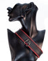 SiaLinda: Breites Lederhalsband Elchleder, schwarz-rot, 30 mm, solo oder mit O-Ring - SiaLinda.com