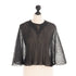 SiaLinda: Cape CapaLinda, schwarz, Plissée Designerstoff, Fransen oder Collier - SiaLinda.com