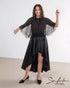 SiaLinda: Cape CapaLinda, schwarz, Plissée Designerstoff, Fransen oder Collier - SiaLinda.com