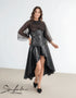 SiaLinda: Cape CapaLinda, schwarz, Plissée Designerstoff, Fransen oder Collier - SiaLinda.com