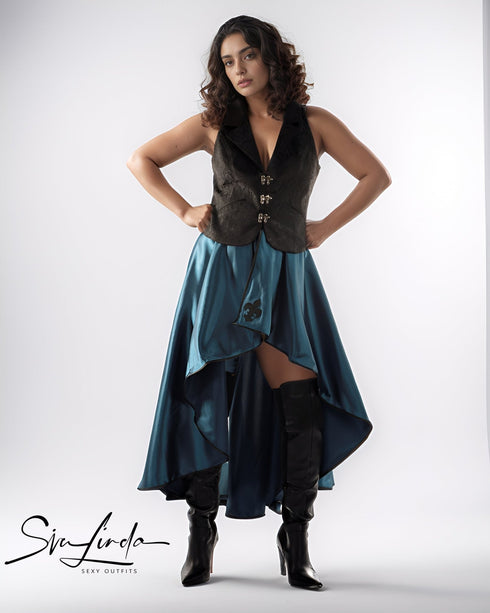 SiaLinda: Charlotte Damen Weste - Jacke, Brokat, schwarz, stark und sexy - SiaLinda.com