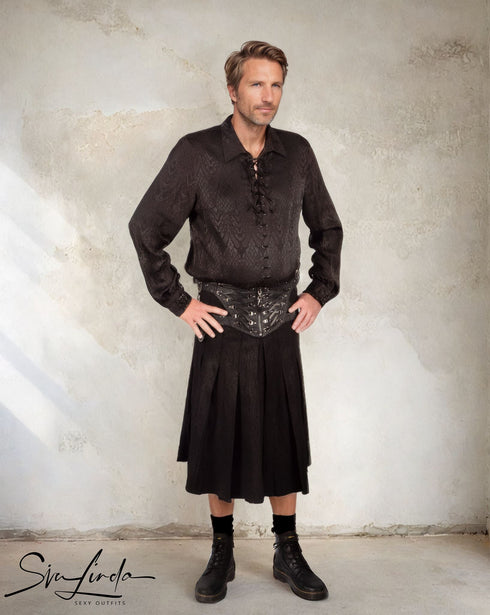 SiaLinda for Men: Herrenrock Sigar, Kilt Stil, Gürtel mit Reißverschluss und Schnürungen - SiaLinda.com