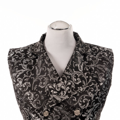 SiaLinda for Men: Weste Einar II, Brokat, silber schwarz - SiaLinda.com