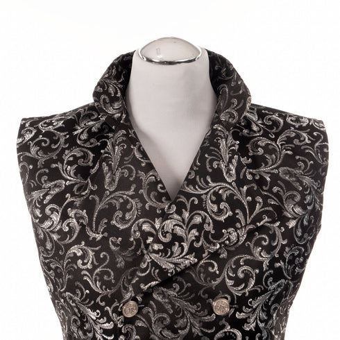 SiaLinda for Men: Weste Einar II, Brokat, silber schwarz - SiaLinda.com