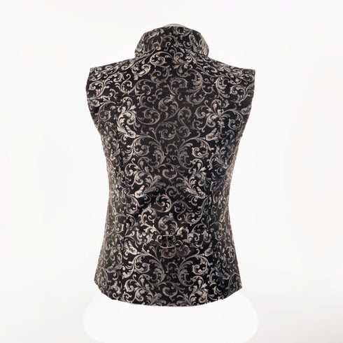 SiaLinda for Men: Weste Einar II, Brokat, silber schwarz - SiaLinda.com