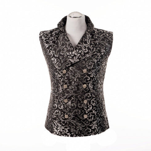 SiaLinda for Men: Weste Einar II, Brokat, silber schwarz - SiaLinda.com