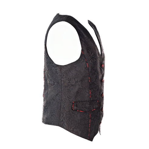 SiaLinda for Men: Weste Steen, Jacquard schwarz mit roten Akzenten - SiaLinda.com