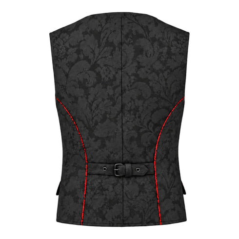 SiaLinda for Men: Weste Steen schwarz mit roten Akzenten, Jacquard, S bis 7XL - SiaLinda.com