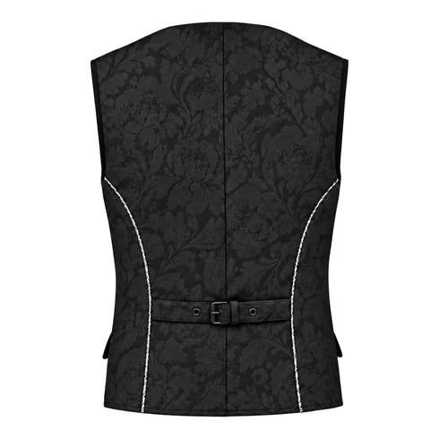 SiaLinda for Men: Weste Steen schwarz mit silbernen Akzenten, Jacquard, S bis 7XL - SiaLinda.com