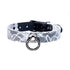 SiaLinda: Gothic Halloween Halsband schwarz mit weißer Spitze, Vacchetta-Leder, solo oder mit O-Ring - SiaLinda.com