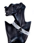 SiaLinda: Gothic Halloween Halsband schwarz mit weißer Spitze, Vacchetta-Leder, solo oder mit O-Ring - SiaLinda.com