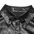 SiaLinda: Gothic Hemd Herren Falk, schwarz, Kunstleder Used-Look, Flügel-Applikation - SiaLinda.com