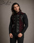 SiaLinda: Gothic Weste Herren schwarz rot Fero, Barock Brokat, ärmellos - SiaLinda.com