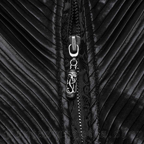 SiaLinda: Gothic Weste Herren Stehkragen Rune, schwarz, Jacquard, seitliche Schnürung - SiaLinda.com