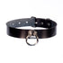 SiaLinda: Halsband echtes Lackleder schwarz mit großem O - Ring - SiaLinda.com