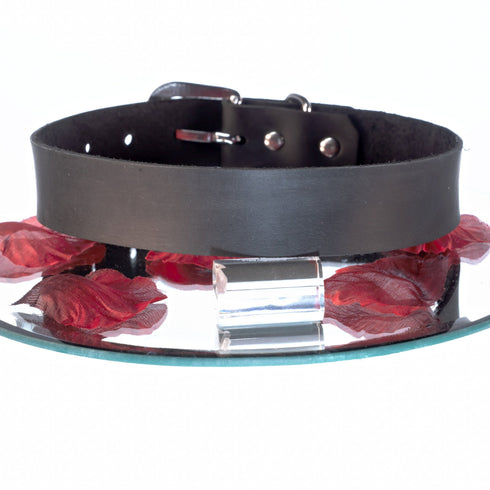 SiaLinda: Halsband echtes Leder schwarz 25mm, solo oder mit O - Ring | Geschenkverpackung. - SiaLinda.com