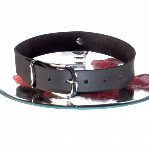 SiaLinda: Halsband echtes Leder schwarz 25mm, solo oder mit O - Ring | Geschenkverpackung. - SiaLinda.com