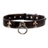 SiaLinda: Halsband echtes Leder schwarz mit großem O - Ring und zwei Königslilien, Geschenkverpackung - SiaLinda.com