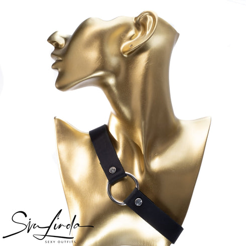 SiaLinda: Halsband RingO mit großem O - Ring Edelstahl, aus italienischem Latigo Leder - SiaLinda.com