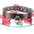 SiaLinda: Halsband Stria, edles italienisches Premiumleder, Streifenlook - SiaLinda.com