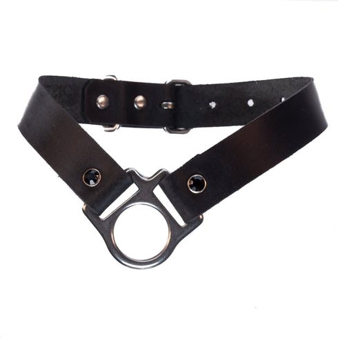 SiaLinda: Halsband Trigon Chroma mit exklusivem O - Ring Element und farbigen Kristallenen - SiaLinda.com