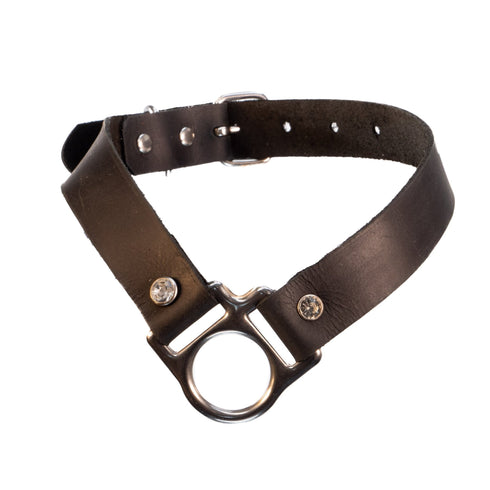 SiaLinda: Halsband Trigon mit exklusivem O - Ring Element aus italienischem Latigo Leder - SiaLinda.com