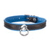 SiaLinda: Lederhalsband blau-schwarz mit O-Ring, Elchleder, 2 cm, zwei Längen - SiaLinda.com