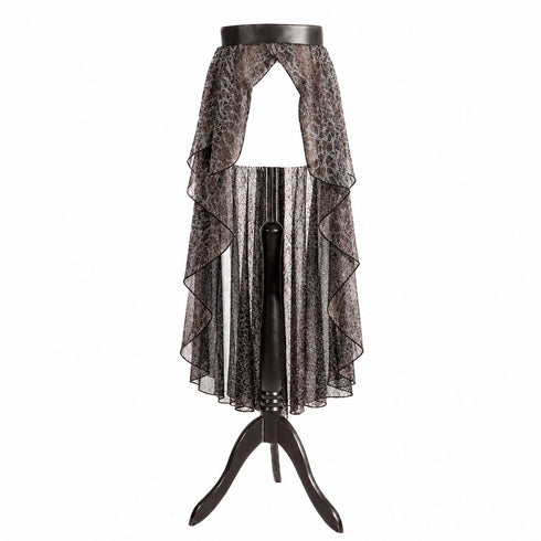 SiaLinda: O-Rock Onza, Leo-Muster mit Silber, transparent, Designerstoff, asymmetrisch - SiaLinda.com
