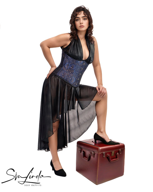 SiaLinda: Rock Leoni, schwarz, Design Rock der O, asymmetrisch, geschlitzt - SiaLinda.com