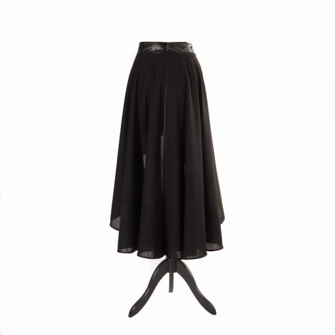 SiaLinda: Rock Linea, schwarz, Rock der O, Leinen Ökotex, asymmetrisch, geschlitzt - SiaLinda.com