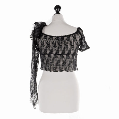 SiaLinda: Top Marica, schwarz, Spitze, ein Ärmel - SiaLinda.com