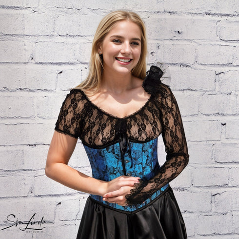 SiaLinda: Top Marica, schwarz, Spitze, ein Ärmel - SiaLinda.com