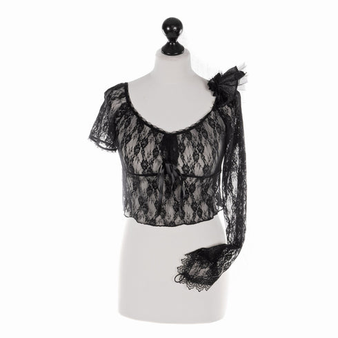 SiaLinda: Top Marica, schwarz, Spitze, ein Ärmel - SiaLinda.com