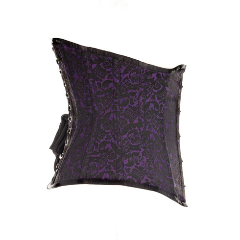 SiaLinda: Unterbrust Korsett Lilas, lila schwarz, Brokatstoff, Premiumkollektion - SiaLinda.com