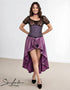 SiaLinda: Unterbrust Korsett Lilas, lila schwarz, Brokatstoff, Premiumkollektion - SiaLinda.com